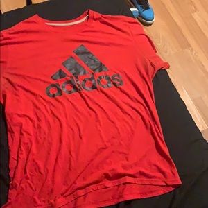 red adidas shirt
